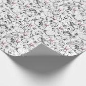 黒と白のイースターエッグ、チックス&春の花 ラッピングペーパー (角)