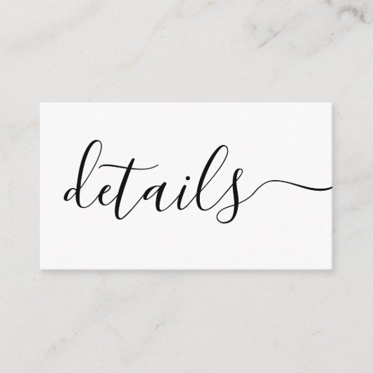 黒と白のウェディング　詳細カスタム エンクロージャーカード (正面)