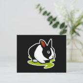 黒と白のウサギ ポストカード (スタンド正面)