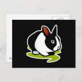 黒と白のウサギ ポストカード (正面/裏面)