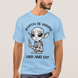 黒と白のエイリアン Tシャツ