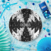 黒と白のエコー音楽ノート ペーパープレート (パーティー)