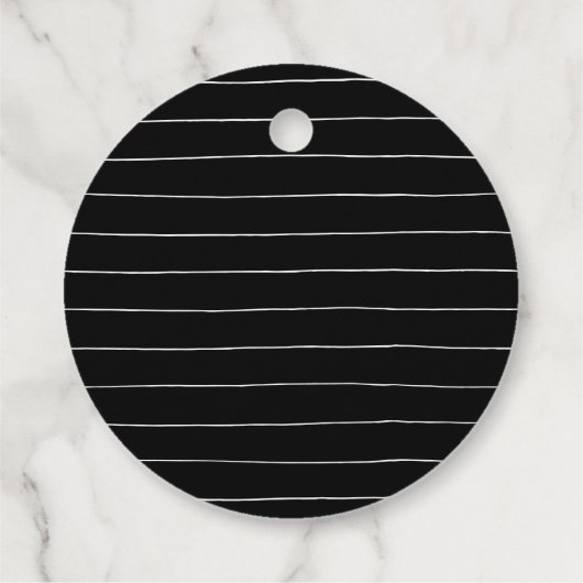 黒と白のエレガントなスクリプトパーティー ありがとう フェイバータグ (裏面)