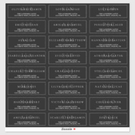 黒と白のエレガントなフォーマルな結婚式の招待状 シール