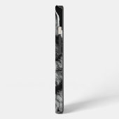 黒と白のオオカミの作品 iPhoneケース (左側面)
