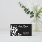 黒と白のオオカミの部族タトゥーアーティスト 名刺 (スタンド正面)