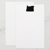 黒と白のオレゴン州 便箋 (正面/裏面)