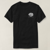 黒と白のオーバル牧場 Tシャツ (デザイン正面)