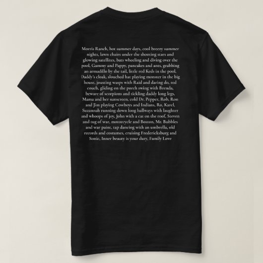 黒と白のオーバル牧場 Tシャツ (デザイン裏面)