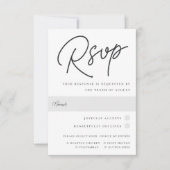 黒と白のオーバーサイズのスクリプトミールの選択 出欠カード (正面)