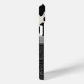 黒と白のカウハイド革の宝石付きリボン Case-Mate iPhoneケース (裏面 / 右)