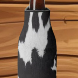 黒と白のカウハイド ボトルクーラー