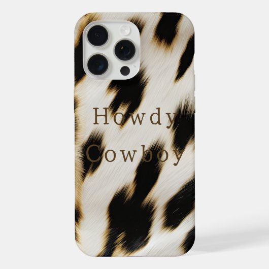 黒と白のカウハイド iPhoneケース (裏面)