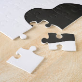 黒と白のカウ柄 ジグソーパズル (側面)