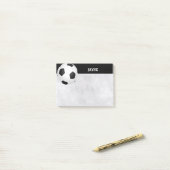 黒と白のカスタムサッカーボール付箋 ポストイット (デスク上)