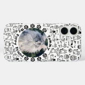 黒と白のカスタム猫の写真と名前 Case-Mate iPhoneケース (裏面 (横))