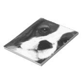 黒と白のカバリエの王チャールズスパニエル犬 ノートパッド (回転)