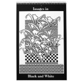 黒と白のカレンダーでの画像 カレンダー (カバー)