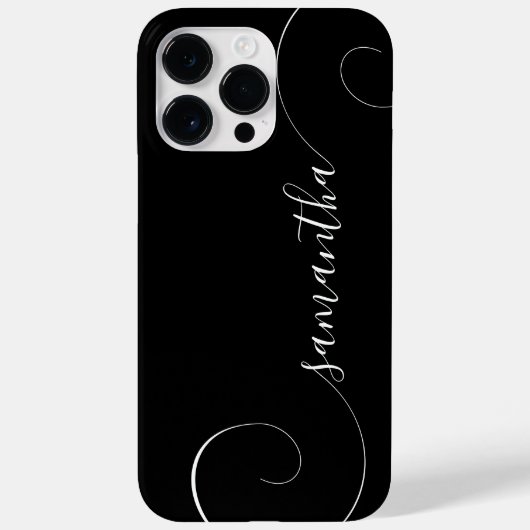 黒と白のカーリーシグネチャー Case-Mate iPhoneケース (裏面)