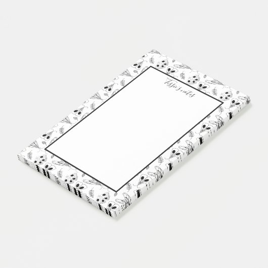 黒と白のガパーソナライズされたスの付箋 ポストイット (アングル)