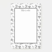 黒と白のガパーソナライズされたスの付箋 ポストイット (正面)