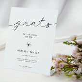 黒と白のガントバスルーム結婚バスケット 台座サイン