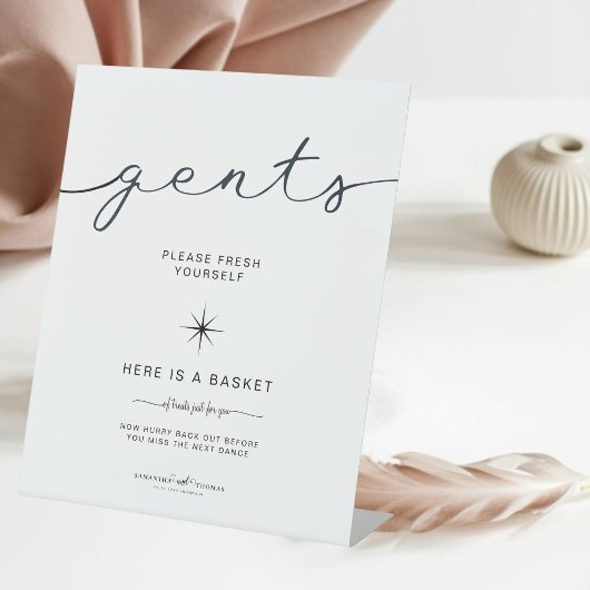 黒と白のガントバスルーム結婚バスケット 台座サイン