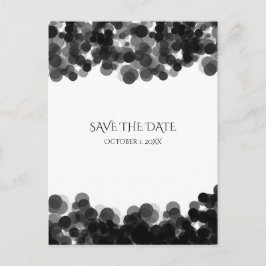黒と白のキャビア ドット 結婚式 Save The Date 案内ポストカード