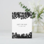 黒と白のキャビア ドット 結婚式 Save The Date 案内ポストカード (スタンド正面)