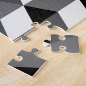 黒と白のキューブ光学イリュージョン不可能 ジグソーパズル (側面)