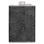 黒と白のキラキラ輝く豪華な背景 フラスク (裏面)