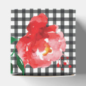 黒と白のギンガムに赤いバラ 2" フェイバーボックス (上部)