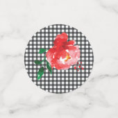 黒と白のギンガムチェックのバラ コンフェッティ (スモール正面)