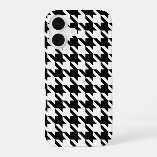 黒と白のギンガムチェック柄 iPhone 16ケース (裏面)