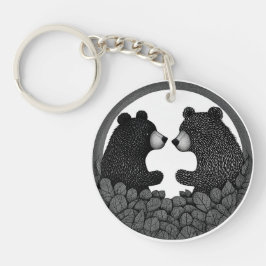 黒と白のクマ キーホルダー