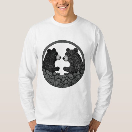 黒と白のクマ Tシャツ (正面)