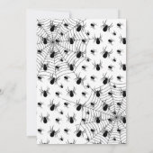 黒と白のクモの巣 ハロウィンパーティー 招待状 (裏面)