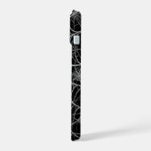 黒と白のクモの巣 ハロウィン iPhone 15ケース (左側面)