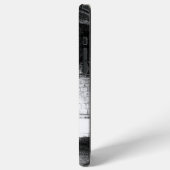 黒と白のクラシックなゴシック建築のスケッチ iPhoneケース (左側面)