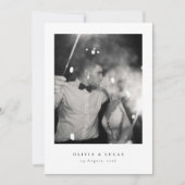 黒と白のクラシック・エレガンスな結婚式 サンキューカード (正面)