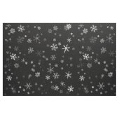 黒と白のクリスマスの雪片模様 ファブリック (ファットクウォーター)