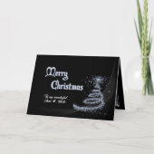 黒と白のクリスマスカード、叔母と叔父 シーズンカード (正面)