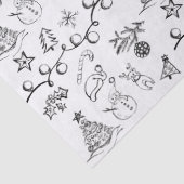 黒と白のクリスマススケッチ 薄葉紙 (詳細)