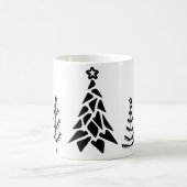 黒と白のクリスマスツリーコーヒーマグ コーヒーマグカップ (中央)