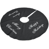 黒と白のクリスマスツリースカート ブラッシュドポリエステルツリースカート (アングル)