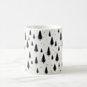 黒と白のクリスマスツリー コーヒーマグカップ (中央)