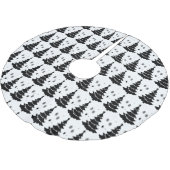 黒と白のクリスマスツリー ブラッシュドポリエステルツリースカート (アングル)