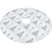 黒と白のクリスマスツリー ブラッシュドポリエステルツリースカート (アングル)