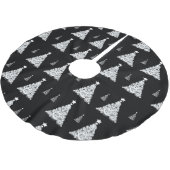 黒と白のクリスマスツリー ブラッシュドポリエステルツリースカート (アングル)