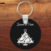 黒と白のクリ救ス・ザ・ツリー キーホルダー (正面)